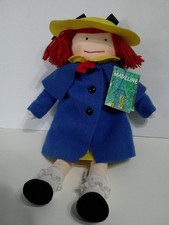 Eden Vintage Madeline Doll 18" Plush 1990 NWT Blue Coat Yellow Dress