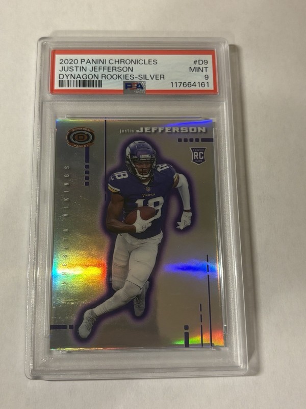 2020 PANINI CHRONICLES DYNAGON ROOKIES D9 JUSTIN JEFFERSON SILVER PSA 9 ROOKIE
