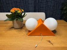 Vintage Tischlampe Space Age 70er Orange Opalglas Kugelleuchte Design Klassiker