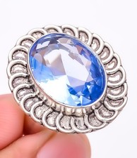 Tanzanite Quartz Gemstone 925 Silver Plated Jewelry Ring s.7 S2738