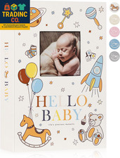 Baby Photo Album 4X6 300 Pockets, Linen Newborn Bebe Ultrasound Photo Album with