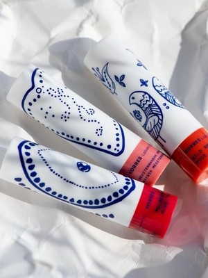 KorrEs Set 3x Wild Rose Mediterranean Grape Mulberry Lip Balm New