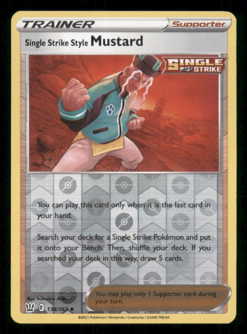 Single Strike Style Mustard 134/163 Battle Styles Pokemon Reverse Holo LP