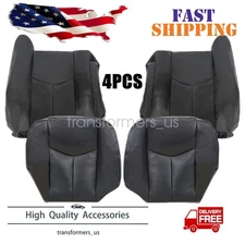 Driver & Passenger Bottom-Top Seat Cover Dark Gray For 2005 2006 Chevy Silverado