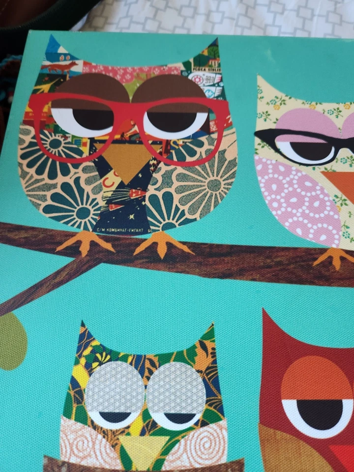 Marco de fotos de búho sobre materiales de tela de 20" T/16" W Foto 4 de 4