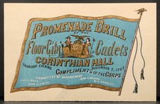 1867 Flour City Cadets Promenade Drill Advertising Ticket Military Rochester, NY
