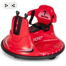 Kids 12V Electric Bumping Car w/ Remote Control 360  Spin Safety Belt LED Lights