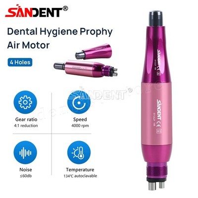 360° Drehbares Dental 4:1 Hygiene-Politur-Handstück mit 4-Loch-Luftmotor, Pink