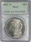 1881-S $1 Morgan Dollar - PCGS MS63 Rattler