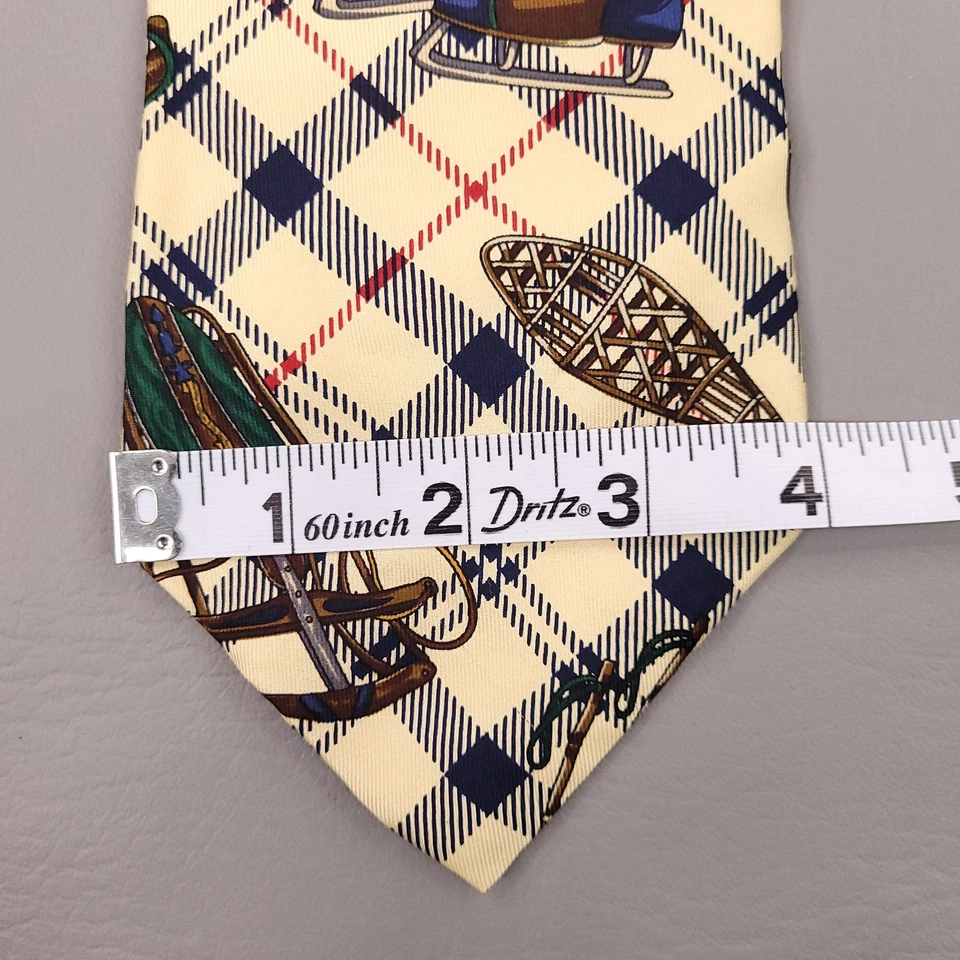 Tommy Hilfiger Corbata Para Hombres Seda Cuadros Novedad Invierno Patines Raquetas de Nieve Trineo EE. UU. Foto 4 de 4