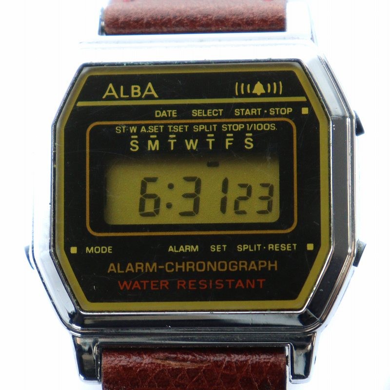 Silver Belt Leather Quartz Wristwatch Y799 SEIKO Digi Octagon Used ALBA Alba Ana - VintageWatches.PK Silver Belt Leather Quartz Wristwatch Y799 SEIKO Digi Octagon Used ALBA Alba Ana - vintagewatches.pk