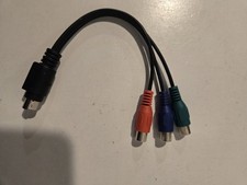 S Video Cable 7 Pin To 3 Rca 6" Used Good Condition