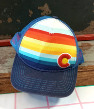 Yo Colorado Mesh Snap Back Cap Mesh Trucker Hat Multi Color Sunset LIL FIT Youth