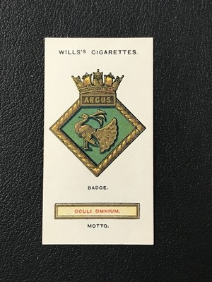 1925 Wills's Ships  Badges #42 Argus, Aircraft Carrier