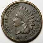 1863 Indian Head Cent VF - Details  "Not Cleaned -Actual Coin Pictured"
