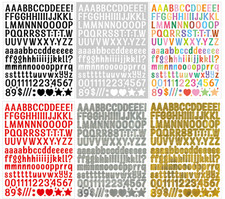 0.5inch Multicolor Red White Gold Silver Black Alphabet Letter Sticker 300pcs+