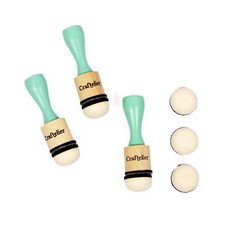 Mini Ink Paints Mixing Blending Tools 3 Handle 6 Foam Pads 20mm Turquoise