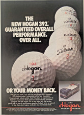 AMF Hogan 392 Dimples Golf Balls Vintage 1984 Print Ad