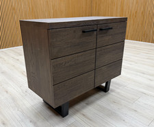 Furniture Village 'Mars' Dark Oak Solid Oak Small 2 Door Sideboard U-Metal Leg