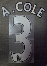 ASHLEY COLE #3 2007-2013 Player Size Premier League White Nameset Lextra