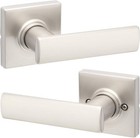 Kwikset Singapore Square Hall and Closet In Satin Nickel 97200-898 LOT OF 2