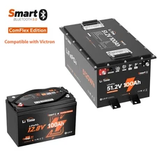 LiTime 12V 48V 100Ah ComFlex Smart Lithium Battery with RS485/CAN Communication
