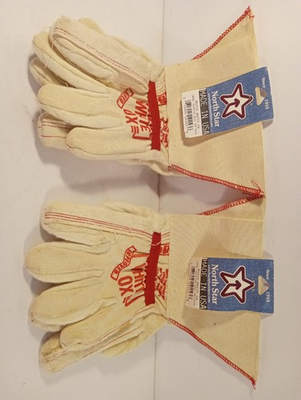 #ad 2 North Star Gloves White Ox Work Glove Large made USA NEW $16.00
