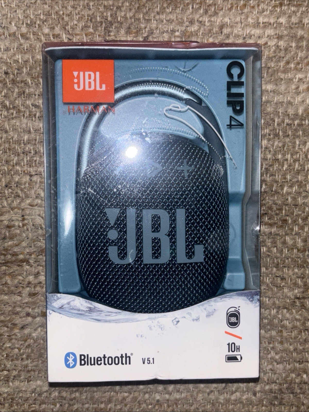 JBL Clip 4 Blue Portable Bluetooth Speaker Waterproof Dustproof Clip-On