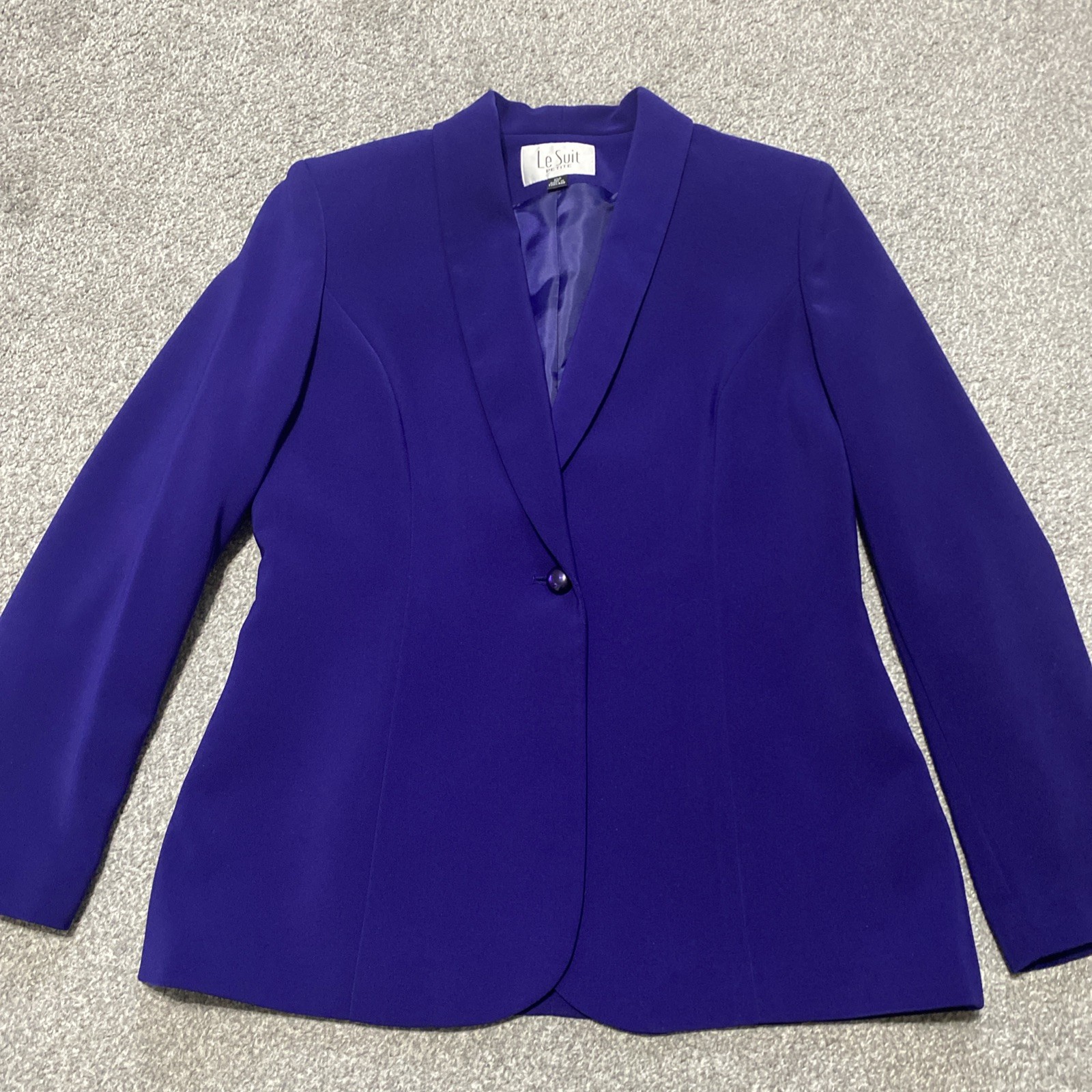 Le Suit 3 Pc Purple Skirt Suit 10P Petite Shawl Collar Blazer Tank Skirt Lined