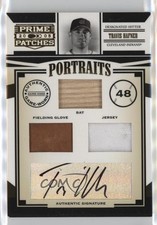 2005 Donruss Prime Patches Triple Swatch Signatures 16/20 Travis Hafner Auto 0o9