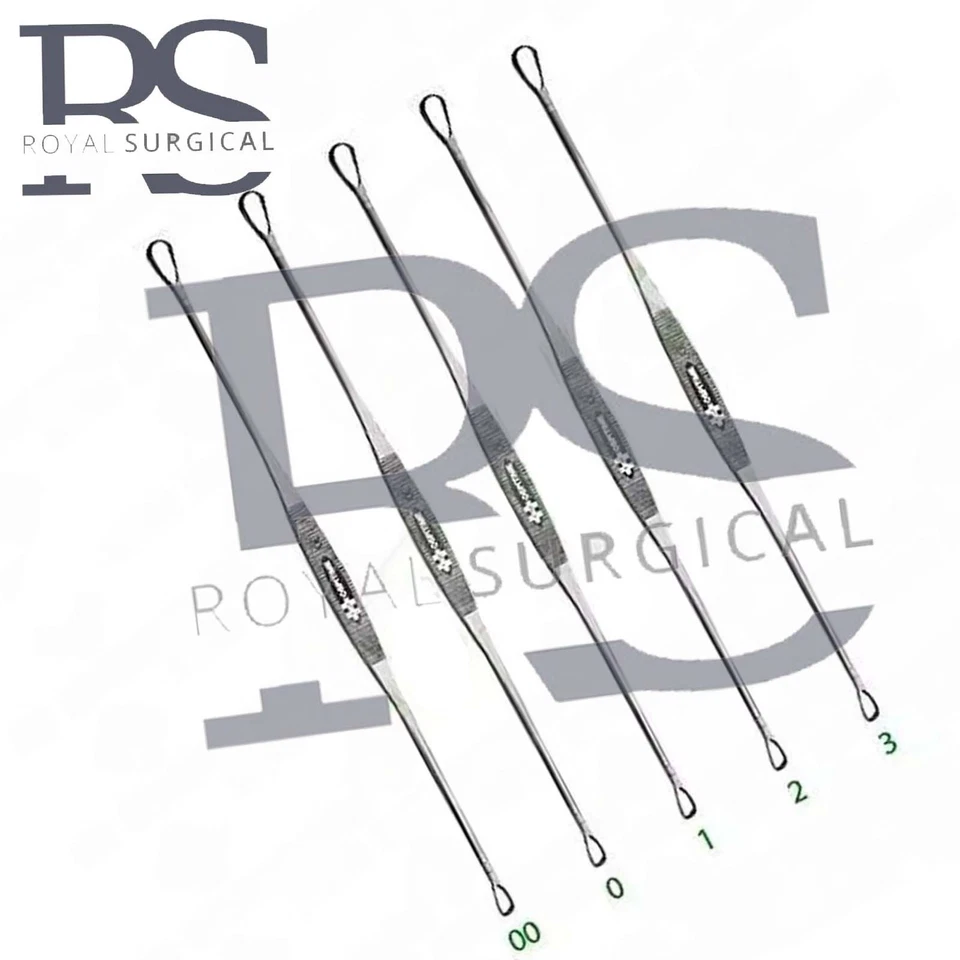 Juego de 10 curetas uterinas de doble extremo para ginecomastia tamaño 00, 0, 1, 2, 3 afiladas/romas Foto 4 de 4