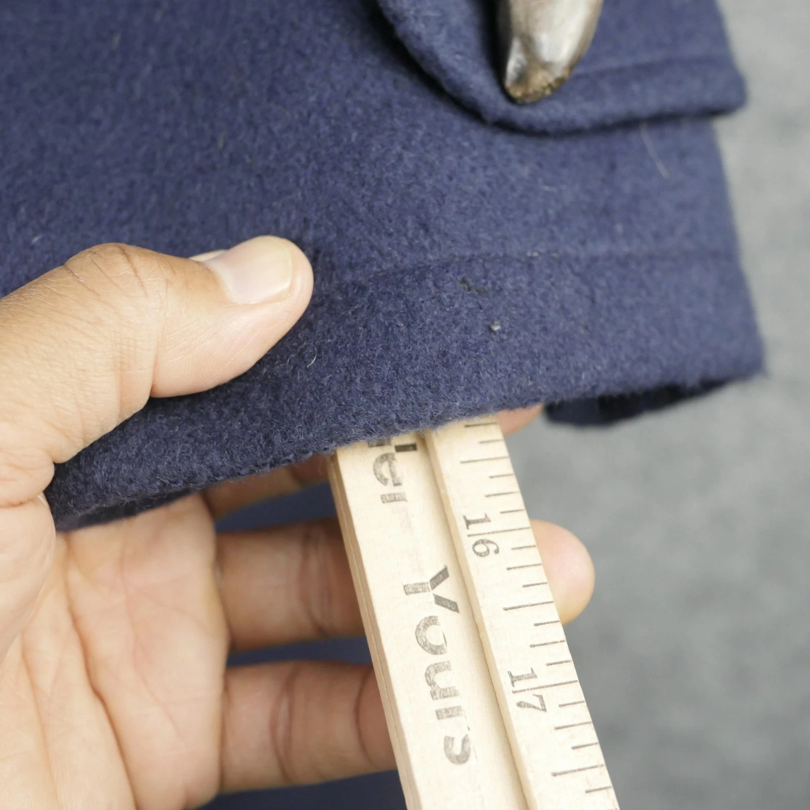 Gloverall Coat Mens 42 Blue Wool Original Duffle Toggle Plaid Lined England - product detail image 17
