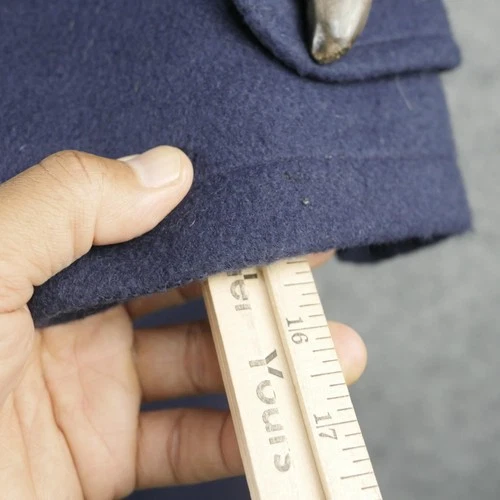 Gloverall Coat Mens 42 Blue Wool Original Duffle Toggle Plaid Lined England image 17