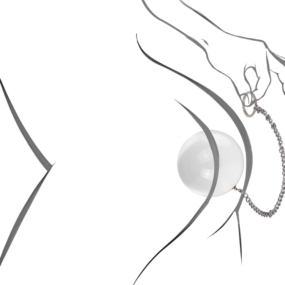 Tapones de bola anal tapones grandes de vidrio con cadena de seguridad de metal dilatador de ano A... Foto 4 de 4