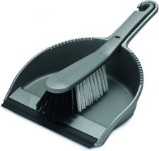 Image of Addis Dustpan And Brush Set Plastic Hand Dust Pan Household Cleaning Metallic