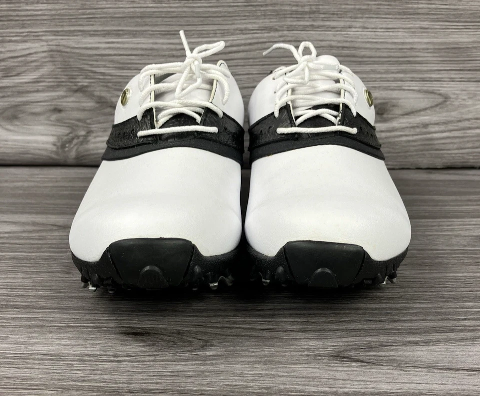 Zapatos de golf FootJoy LoPro para mujer talla 9M cuero blanco/negro Softpike Foto 3 de 4
