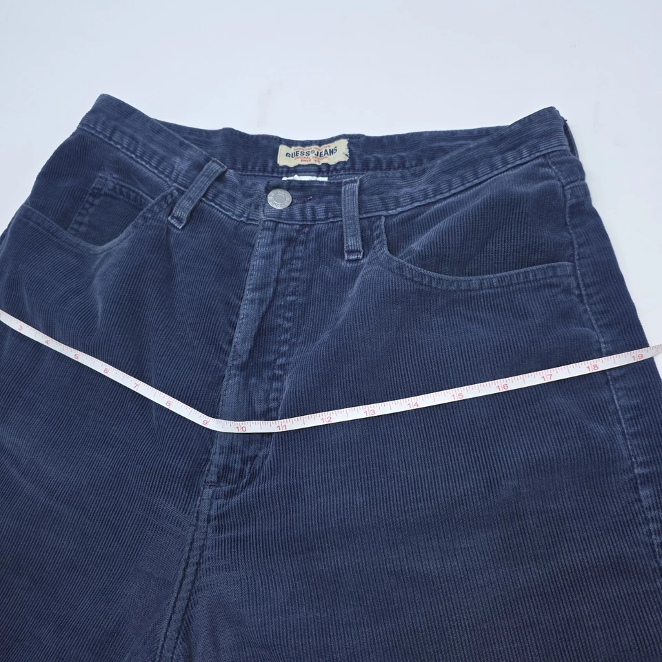 Pantalones de pana Guess para mujer 32 (29) azules tiro alto ajustados cónicos mezcla de algodón EE. UU. Foto 3 de 4