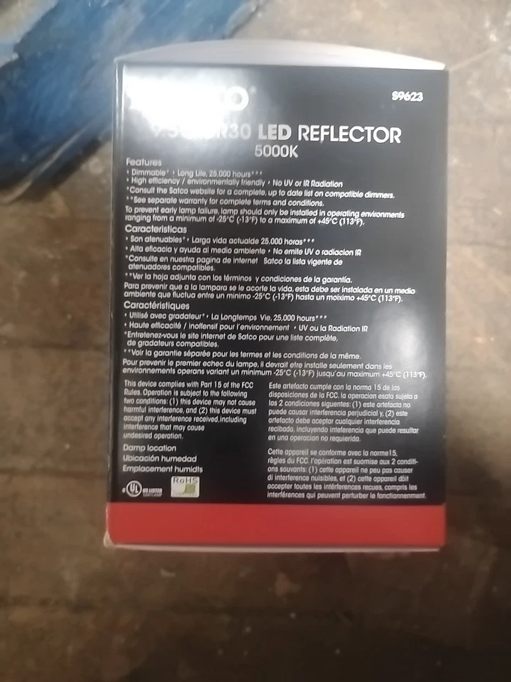 (2) Satco Ditto 9.5W BR30 Medium Dimmable LED Reflector. 65W Replacement - Image 3 of 4