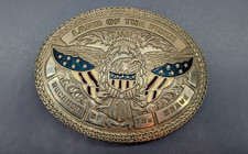 Nocona Men's Oval American Eagle Belt Buckle 37916 Land of the Free - Brave