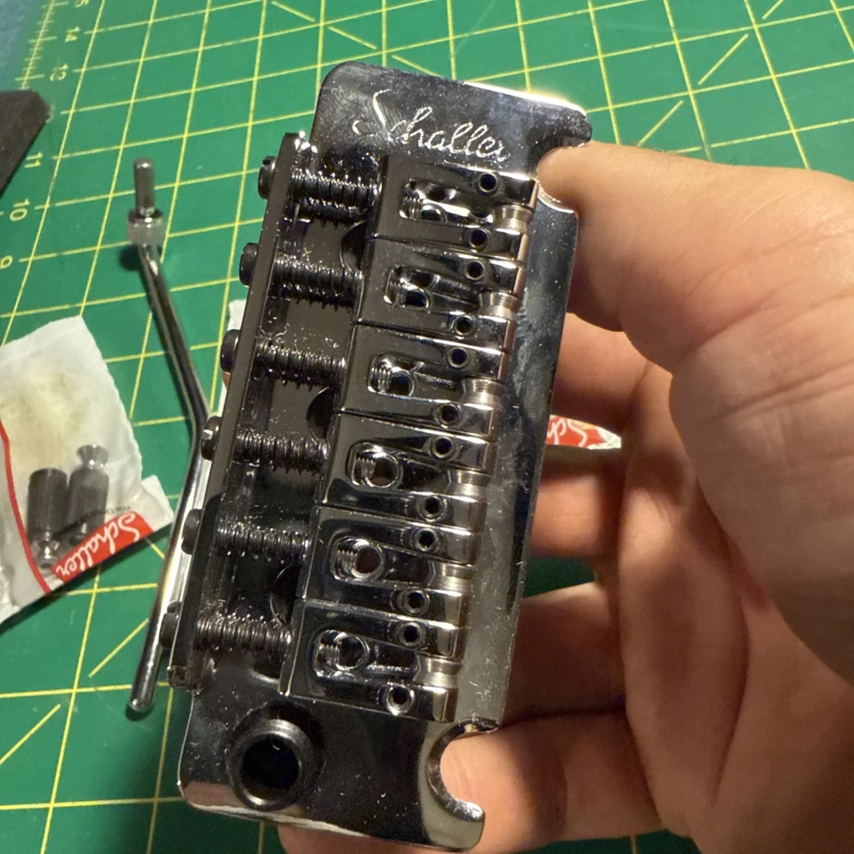 Trémolo Guitarra Schaller Vintage Cromo 37mm Bloque Caja Abierta Como Nuevo Completo Foto 3 de 4