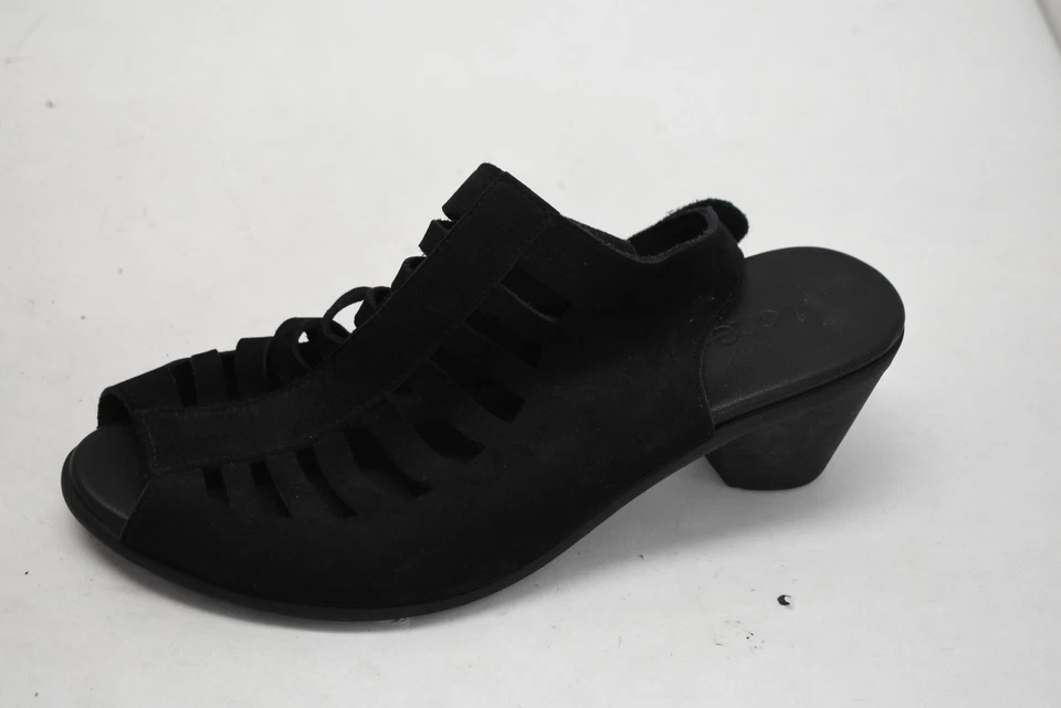 Zapatos Arche para mujer talla 38 sandalias de gamuza negras con cordones recorte punta abierta tacón Foto 3 de 4