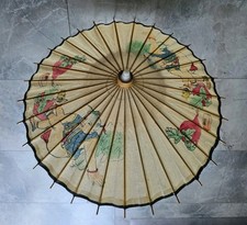 VINTAGE Kleine Alter chinesischer Papier-Schirm Papierschirm China Japan Geisha