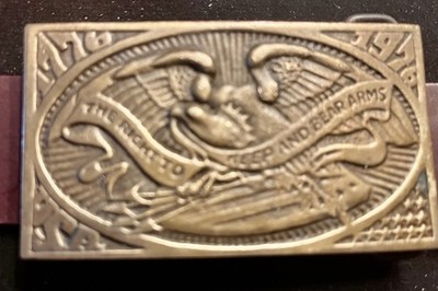 Vintage  Second Amendment Tiffany Buckle With Premium Buffalo Belt