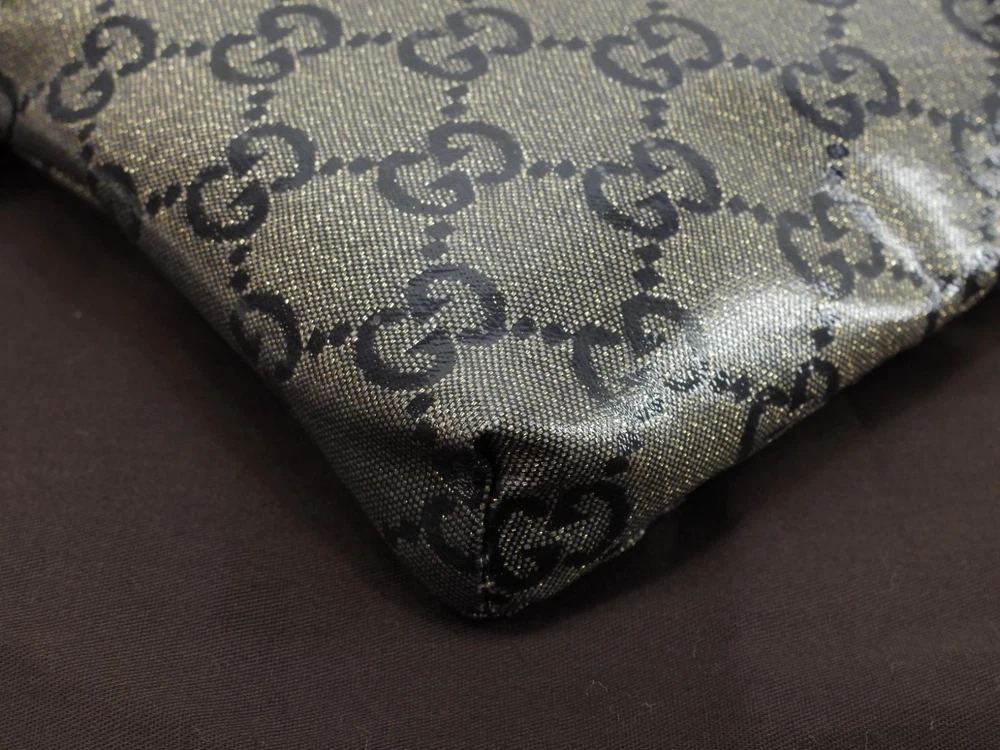 Gucci GG Supreme Belt Bag in Gray Black Leather 11.6x6.4 Inches