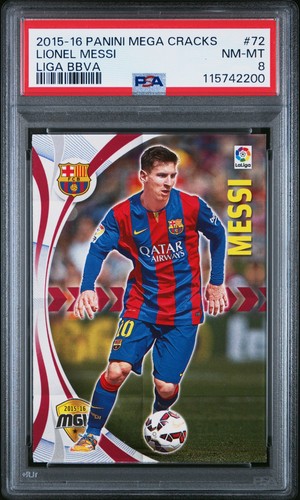 2015-16 Panini Mega Cracks Liga BBVA #72 Lionel Messi PSA 8