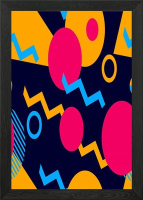 Retro Abstraktes Geometrisches Muster #2 Gerahmtes Wandbild Poster Druck Bild