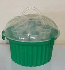 24 Cupcake Carrier Holder with Lid Color  Green 