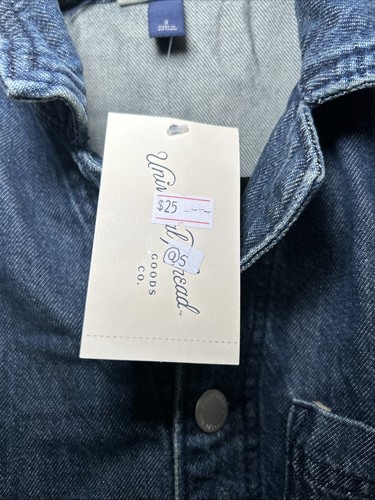 Women's Long Sleeve Denim Romper - Universal Thread Dark Wash 2: Adjustable @5 - Picture 3 of 5