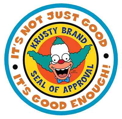 #ad Krusty Clown sticker Simpsons window laptop bumper vinyl decal $3.65