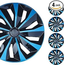 Black &Blue Set (4pcs) Replacement 17" Hub Caps Enhanced Protection for R17 Tire